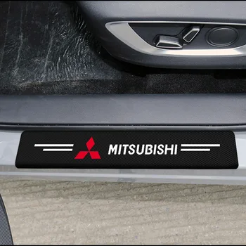 4pcs Anglies Pluošto Auto Durų Slenksčio Raštas Lipdukai Mitsubishis ASX Ulonas Pajero Outlander L200 EVO Ulonas EX Auto Įtaisą