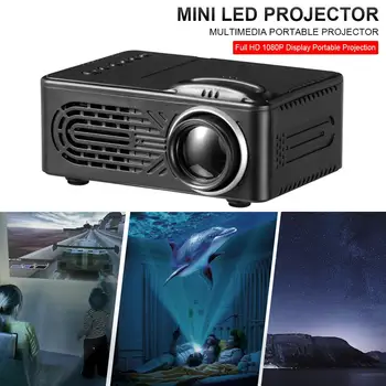Mini LED Projektorius, Nešiojamas HD 1080P Multimedia Namų Kino Teatro Vaizdo Projektorius Rankinio Fokusavimo Reguliavimas Namų kino Teatro