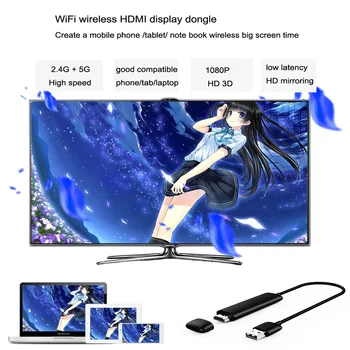 Wireless Dongle Media TV Stick WiFi Ekranas Dongle 1080P Miracast 