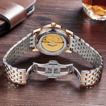 DOM Mens Watch Mados Prabangus Laikrodis atsparus Vandeniui Automatinis Mechaninis laikrodis Gold Verslo Atsitiktinis Auto Datą Žiūrėti rolex_watch