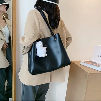 Dizaineris Naujas Moterų Rankinės Pakabukas Su Žaislų Mados Ponios Shopper Bag Pečių Krepšiai, Odos Top-Rankena Krepšiai Moterų Tote Bag
