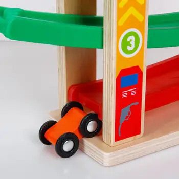 Medienos Skaidrių Lenktynių Trasoje Kūdikis, Ranka Akis Praktika Švietimo Žaislas su 4 Stumdomas Automobiliai