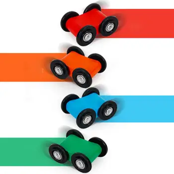 Medienos Skaidrių Lenktynių Trasoje Kūdikis, Ranka Akis Praktika Švietimo Žaislas su 4 Stumdomas Automobiliai