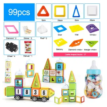 Magnetiniai Blokai Vaikų Ankstyvojo Ugdymo Švietimo Žaislai, Magnetinė Plyta Mini Dėlionės ABS Plastiko