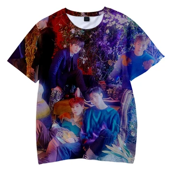 Naujas korėjos Mados Kpop Monsta X 3D T-shirt Vyrai/Moterys trumpomis Rankovėmis Tshirts Harajuku Vaikas Marškinėlius Gerbėjai Palanki Vaikų Marškinėliai