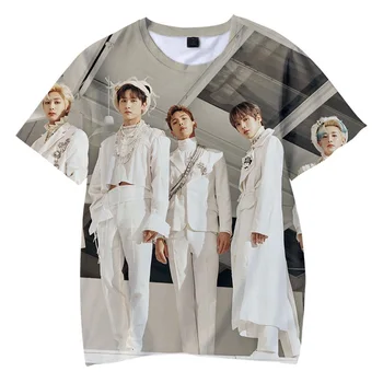 Naujas korėjos Mados Kpop Monsta X 3D T-shirt Vyrai/Moterys trumpomis Rankovėmis Tshirts Harajuku Vaikas Marškinėlius Gerbėjai Palanki Vaikų Marškinėliai