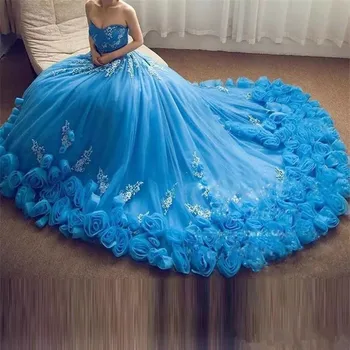 2020 Prabanga Mėlyna Brangioji Prom Dresses Linija, Appliques Nėrinių Saldžiųjų Suknelės Vestidos De Šalies Chalatai