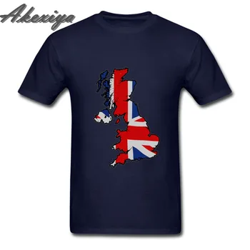 Didžiosios Britanijos jungtinės KARALYSTĖS Vėliavos Žemėlapis T-shirt Vyrams Vasaros Drabužių 2019 Užsakymą Trumpas Rankovės Vaikino Dienos Dovana Tee mados negabaritinių marškinėliai