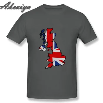 Didžiosios Britanijos jungtinės KARALYSTĖS Vėliavos Žemėlapis T-shirt Vyrams Vasaros Drabužių 2019 Užsakymą Trumpas Rankovės Vaikino Dienos Dovana Tee mados negabaritinių marškinėliai