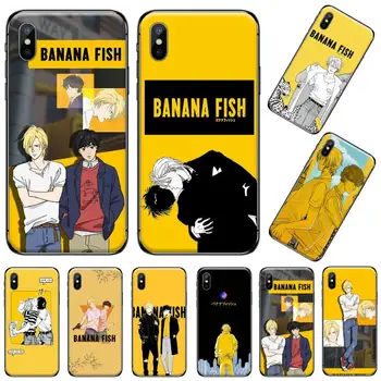Karšto Anime ir Animacinių filmų Bananų Žuvų funda coque padengti Telefono dėklas skirtas iPhone 11 12 pro XS MAX 8 7 6 6S Plus X 5S SE 2020 XR