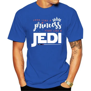 Atrodo Kaip Princesė Kovoti Kaip Jedi Balta Teksto Unisex Marškinėliai - Unisex Clothi Didesnio Dydžio Ir Spalvų Marškinėliai