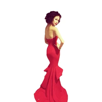 Pigūs Vestido Elegantiškas Undinė Satino Prom Trimitas Suknelė 2018 karšto žavinga raudona Užsakymą raukiniai chalatas de soiree bridesmaid dresses