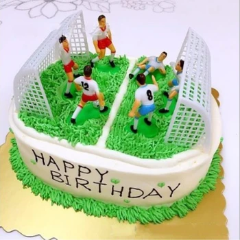 šalis dekoro gimtadienio tortas topper žaislas duomenys animacinių filmų žaislai vaikams, vaikų futbolo žaidėjas cupcake lėlės rėžtuvės dovana
