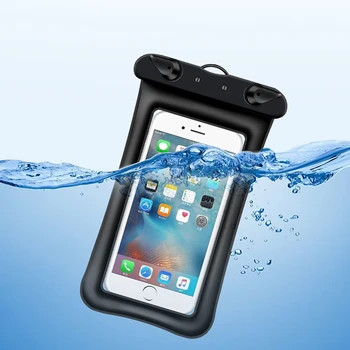 Atsparus vandeniui Atveju Floatable Skaidraus mobiliojo Telefono Krepšys, Universalus Povandeninis Jutiklinis ekranas Vandeniui atsparus Dangtis su Virvelę 5.2-6.8 colių