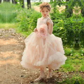 Naujas 2018 m. Pavasario, Vasaros Vaikų, Dėvėti Suknelę vakarinę Suknelę Vaikų Mergaičių Elegantiškas Suknelės, Gėlių Princesė Mergina Vestuvių Vestido GDR399