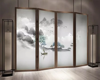 Beibehang Užsakymą tapetai Kinijos Rašalo kraštovaizdžio TV foną, freskos kambarį miegamojo lovos fone freskomis 3d tapetai