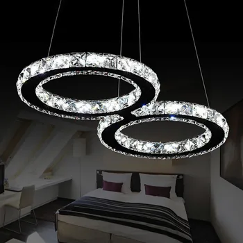 Šiuolaikinės Kristalų LED Lubų Šviesos Žiedas Montuojamas Lubų Lempa, LED, Nerūdijančio Plieno, Montuojamas Lubų Luatre Lempos vidaus Apdaila