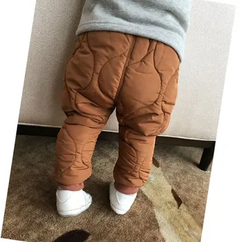 Žiemos 1-3 Metų amžiaus Kūdikio Žemyn Medvilnės Pantalones Sutirštės Aukšto Liemens Kelnės Vaikams