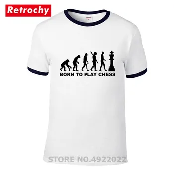 Mados gimęs žaisti šachmatais marškinėliai Vasaros juokinga dizaino vyriški evoliucija šachmatų marškinėlius Homme Cool spausdinti grynos medvilnės miestų t-shirt