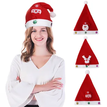 3pcs Kalėdų Skrybėlę Santa Hat Kalėdų Atostogų Skrybėlę Suaugusiems Unisex Komfortą Bžūp Kalėdų Atostogų Šalis Decoratives Prekių Raudonos Spalvos