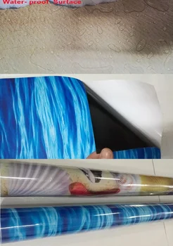 Nemokamas pristatymas 3D Custom Siena Lipdukas dophin žaisti jūros Grindys Tapyba, Foto Tapetai, Sienų ir namų dekoro freskos paštu