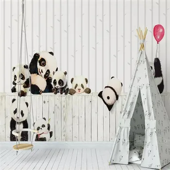 Animacinių filmų Panda Vaikų Kambarys Fono Sienos Profesinės Gamybos Freskos Didmeninė Tapetai Plakatas Nuotraukų Siena