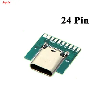 2vnt USB 3.1 C Tipo Jungtis 14 Pin Female Lizdas talpykla Per Skyles PCB 