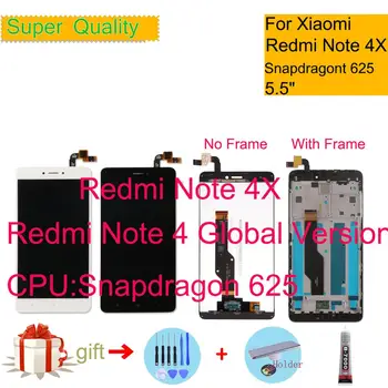 Aukštos Kokybės LCD+Rėmas Xiaomi Redmi Pastaba 4X LCD Ekranu, Skirtas Redmi 4 Pastaba Pasaulio Versija LCD Tik Snapdragon 625