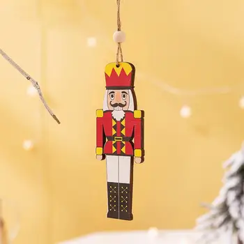 Spalvotų Kalėdų Eglutės Kabantys Papuošalai Animacinių Filmų Kareivis Modelis, Medinio Dekoro Kalėdų Medžio Apdaila Festivalis Kalėdų Dekoro
