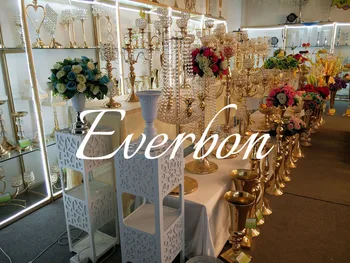 Naujausias karšto parduoti aukso Plonas metalinis gėlių vazos trimitas vazos gėlių centerpieces stovėti vestuvių namų puošybai