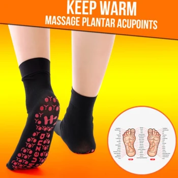 1 Pora Turmalinas Savarankiškai Šildymo Kojinės Magnetinio Petnešomis Paramos Šiltas Protector Protector Kojinių Kvėpuojantis Foot Massager