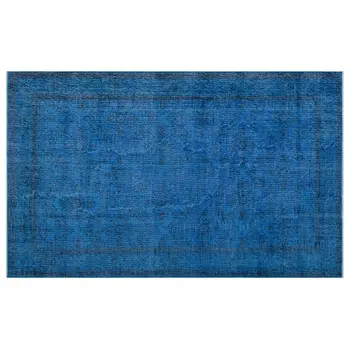 Rankų darbo Blue Vintage Overdyed turkijos Plotas Kilimas 178x288 Cm-5'10