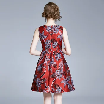 Prekės Ženklo Suknelė 2020 Naujas Vasaros Moterų Suknelės, Plius Dydis Drabužių Europos Stiliaus Aukštos Kokybės Elegantiškas Rankovių Žakardo Drabužiai