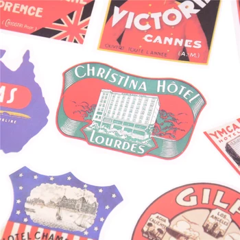 Retro Stiliaus Kelionių Viešbutis Logotipą, Paryžių, Romą, Kelionės Bagažo Lipdukai, Nešiojamas Bagažo Žaislas Vandeniui Decal Kūrybos Lipdukas 55 Vnt.