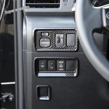 Lapetus galinio vaizdo Veidrodis Mygtuką Perjungti Rėmo Dangtis Apdaila Tinka Toyota 4Runner 2010 - 2019 ABS Reikmenys, Interjero Raudona / Sidabrinė