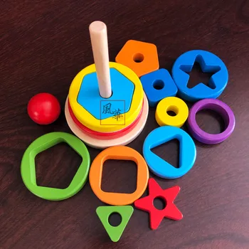 Montessori Mediniai Geometrinių Formų Dėlionė Rūšiavimo Matematikos Plytų Ikimokyklinio Mokymosi Švietimo Žaidimas Kūdikių Bamblys Žaislai Vaikams