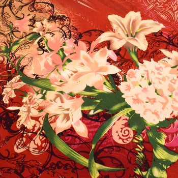 [BYSIFA] Rudens Žiemos Ponios Šilko Ilgi Šalikai Apsiaustas 2018 Naujų Aukščiausios Klasės Gėlių Dizainas Raudona Kavos Moterų skara Skara Foulard