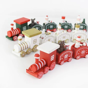 1Pcs 3 Spalvų Mielas Kalėdų Mediniai Mažų Traukinį Darbalaukio Papuošalai Vaikams, Žaislų, Dovanų Kalėdos Namų Puošybai
