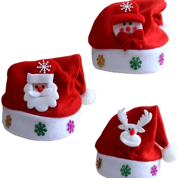 1pcs Karšto Santa LED lemputės Mirksi Kostiumas Šalis Red Hat Bžūp Vaikai Vaikų Kalėdos, Kalėdos Šalis Mielas Bžūp Naujųjų Metų Dovanos Dekoras