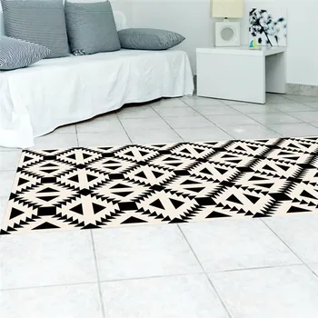 Smėlio & black geometrijos imitacija keraminių plytelių lipduką Virtuvės Studijuoti Kambarys vandeniui neslidus dilimui grindų lipdukai