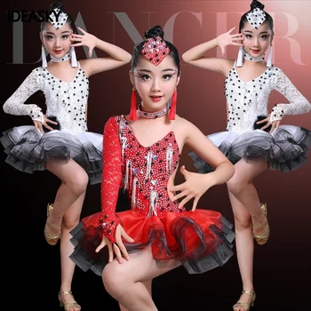 Lotynų flamenko sportinių šokių konkursas suknelės mergaitėms china rumba salsa samba tango, cha cha suknelė vaikai kostiumai vaikams