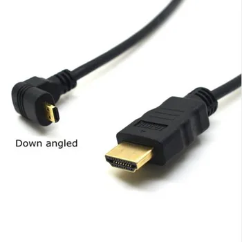 HDMI Type A-Micro HDMI Tipo D Up & Down Sulenkta Alkūnė Laidas paauksuoti 4K 3D 1080p MicroHDMI Garso Tablet Kamera 30cm/1ft