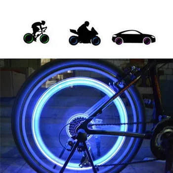 2VNT Neon LED Lempos, Flash Padangų Varantys Vožtuvų Dangtelis Lengvųjų Automobilių, Dviračių, Motociklų