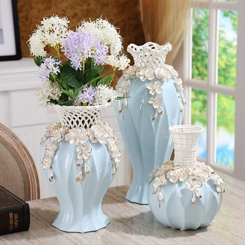 Europos vazos, dekoratyviniai keramikos modernus minimalistinio kambarį stalo Dekoro vaza modeliavimas džiovintų gėlių kompozicijos