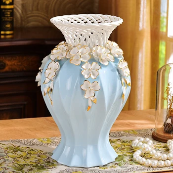 Europos vazos, dekoratyviniai keramikos modernus minimalistinio kambarį stalo Dekoro vaza modeliavimas džiovintų gėlių kompozicijos
