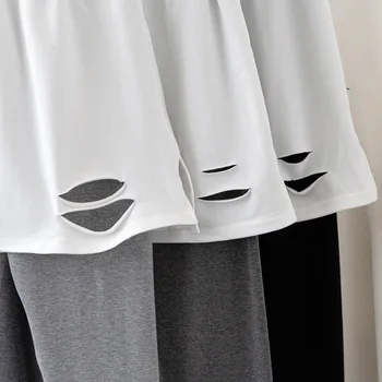 Korėjos Stiliaus Netikrą Du Kratinys Slim Kelnės Moterims Pagrindinio Atsitiktinis Streetwear Didelis Juosmens Tuščiaviduriai Iš Harajuku Moterų Kelnės