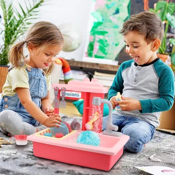 Vaikai Apsimesti Žaisti Virtuvės Žaislai, Modeliavimo Elektros Indaplovė Žaisti Kriaukle Žaislas su Patiekalus Vaikiška Virtuvė Playset