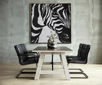 Abstrakti Zebra tapyba, Modernus Menas, Minimalistinę Tapybos Drobė Meno, rankomis dažyti negabaritinių Drobė, Tapyba