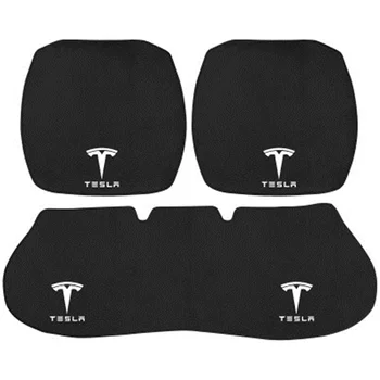1Pcs/Set Automobilių Minkštas Pliušinis Sėdynės Pagalvėlės Šiltos Žiemos Pad Mat Auto Interjeras Automobilių Reikmenys Tesla Modelis 3 Modelis X Modelis Y Stilius