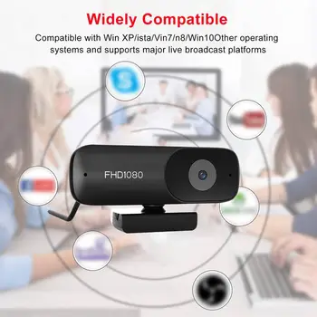 Kamera Full HD 1080P Web Cam Auto Focus Mini Web Kamera su Mikrofonu USB Kameros, skirtos 
